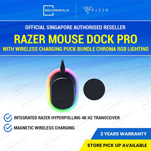 Razer Mouse Dock Pro with Wireless Charging Puck Bundle