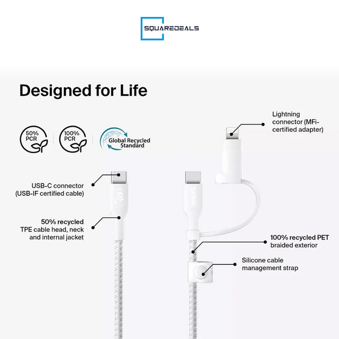 Belkin BoostCharge Pro CAC003fq1.5M with USB-C n Lightning Connector