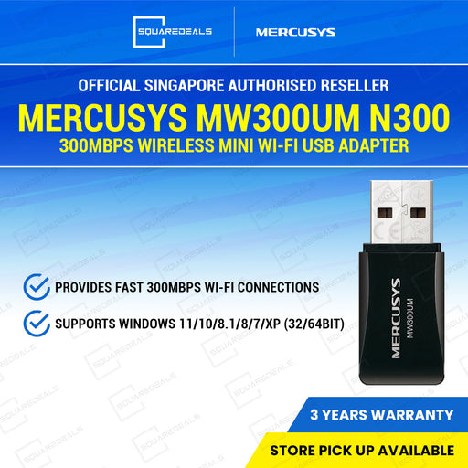 Mercusys MW300UM N300 300Mbps Wireless Mini Wi-Fi USB Adapter