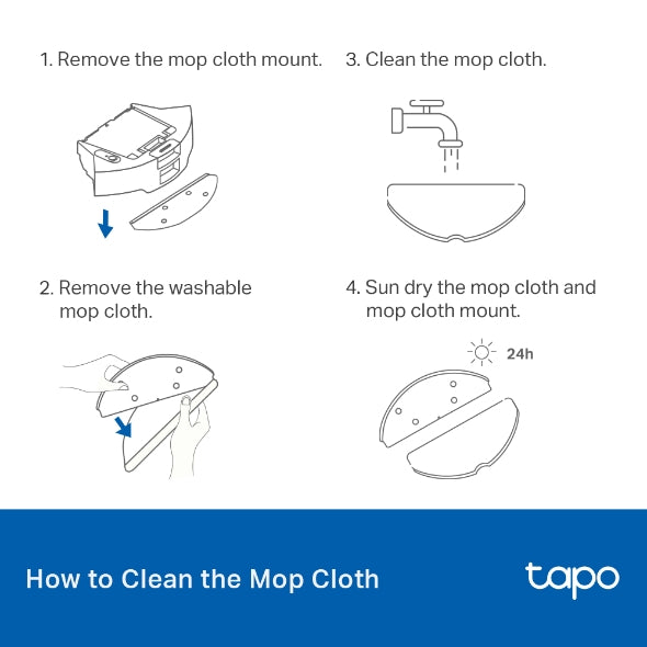 TP Link Tapo RVA301 Robot Vacuum Washable Mop Cloth (5 Pcs)