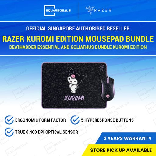 Razer DeathAdder Essential & Goliathus Mouse Mat Bundle Kuromi Edition