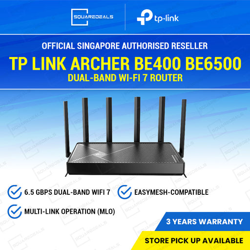 TP Link Archer BE400 BE6500 Dual-Band Wi-Fi 7 Router