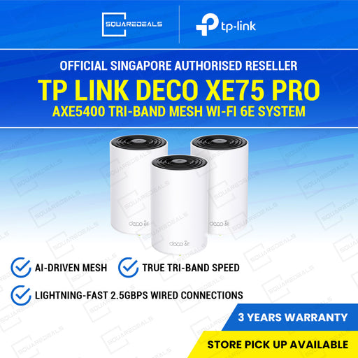 TP Link Deco XE75 Pro AXE5400 Tri-Band Mesh Wi-Fi 6E System