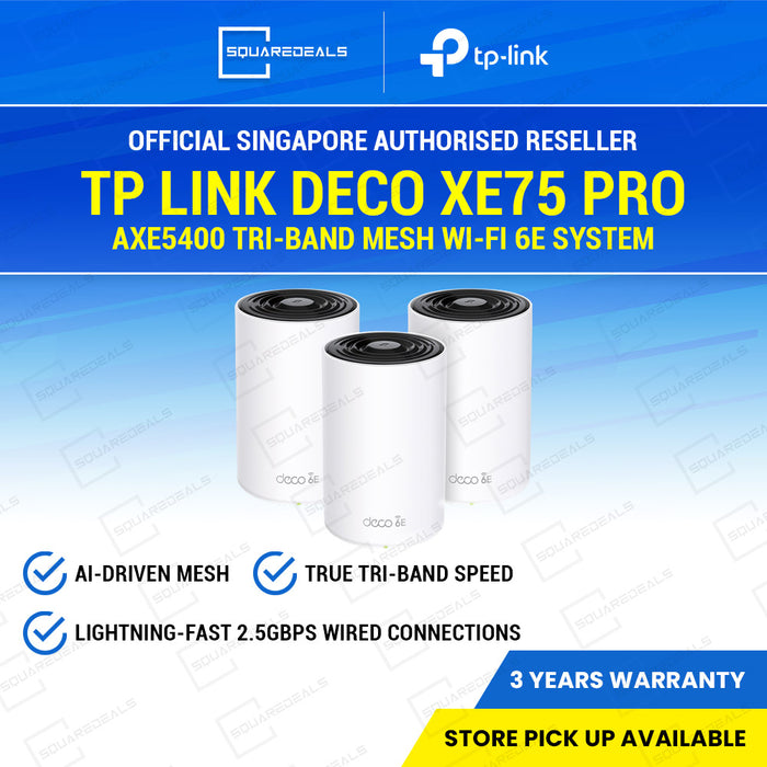 TP Link Deco XE75 Pro AXE5400 Tri-Band Mesh Wi-Fi 6E System