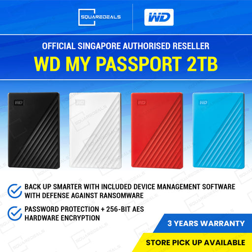 Western Digital WD My Passport 2TB Portable Hard Drive USB 3.2