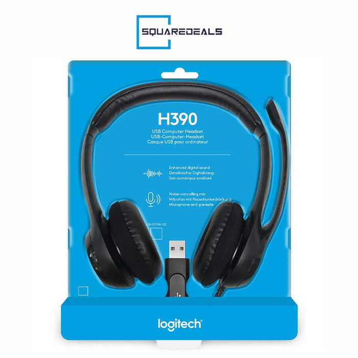 Logitech H390 USB Computer Headset Enhanced Digital Audio In line controls